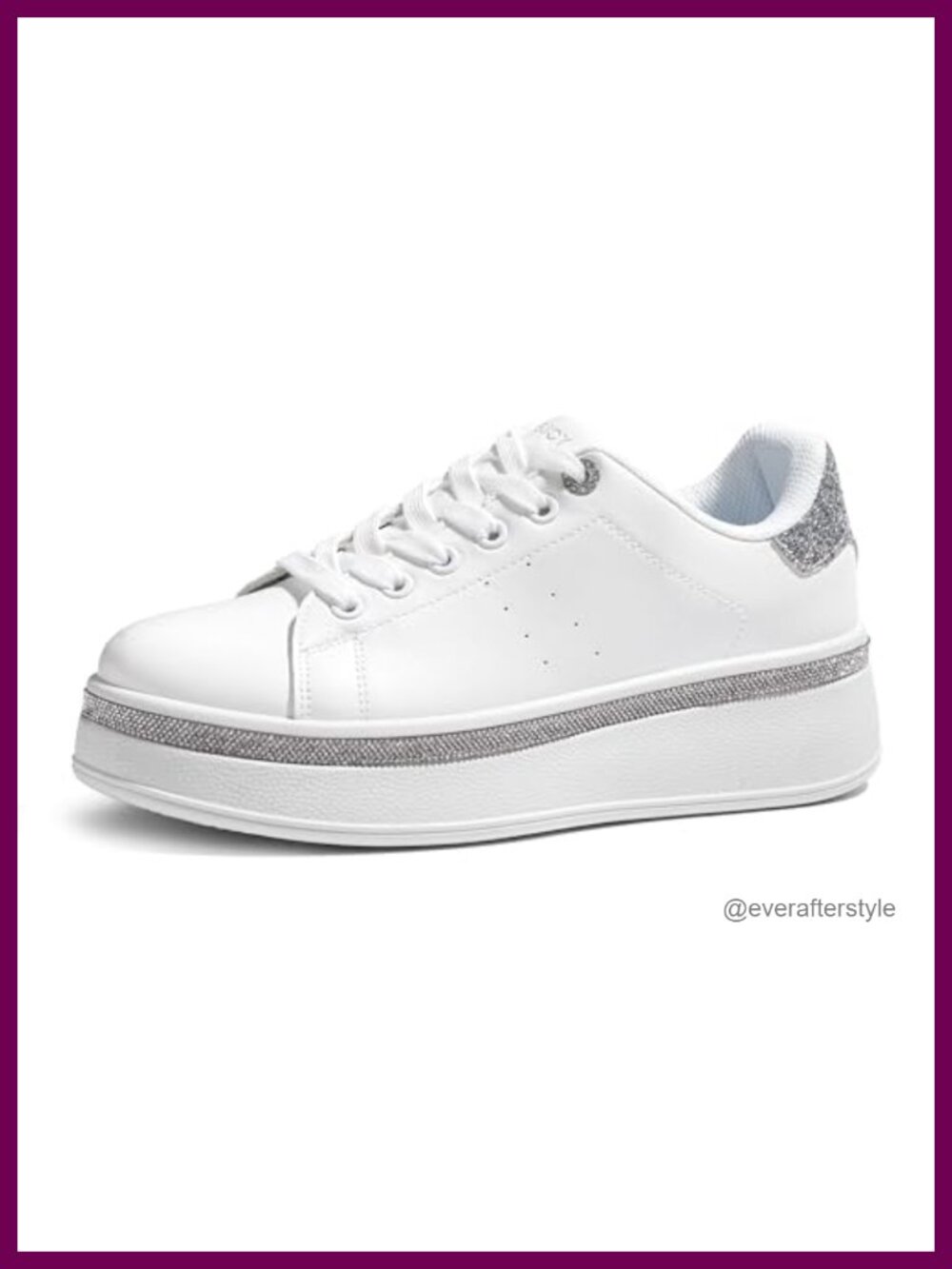 Women's Sparkly Platform Sneakers Glitter Streetwear Shoes Padded Insole